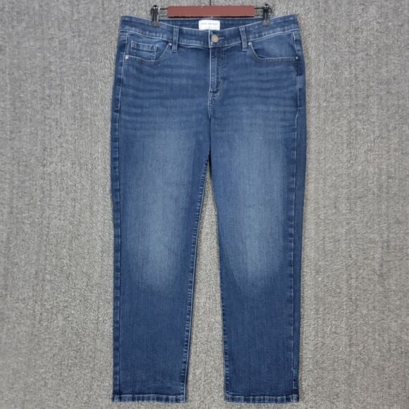 Lane Bryant Jeans 16S Blue Flex Magic Waistband Signature Fit Mid Rise Straight - Picture 1 of 14